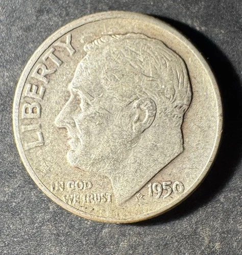 1950-D Roosevelt Dime (Circulated) - (#1083) Very Fine Condition