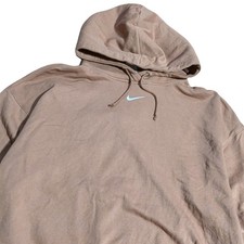     Y2K 'Vtg' Nike Center Swoosh Check Dusty Rose Hoodie Sweatshirt Unisex 2XL