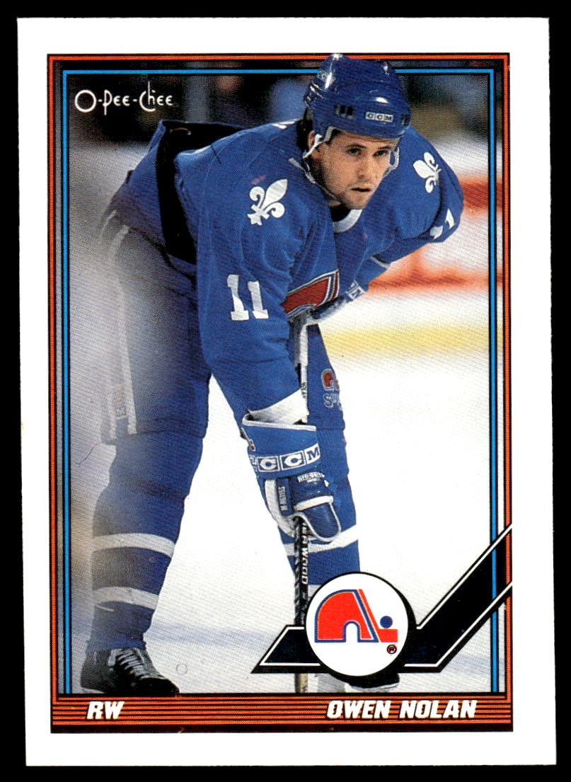 1991-92 O-Pee-Chee #64 Owen Nolan Quebec Nordiques Hockey Card