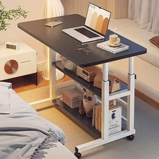 Laptoptisch Höhenverstellbarer Schreibtisch Nachttisch mit Rollen für Zuhause