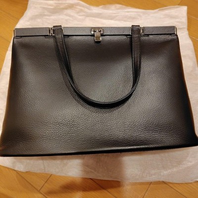 Hamano Leather Crafts Handbag, Black Tote Leather almost unused 