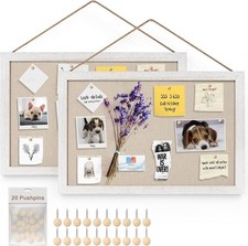 Miratino 2-Pack Cork Board with Linen 16x11 inch Bulletin Board Office Decor ...