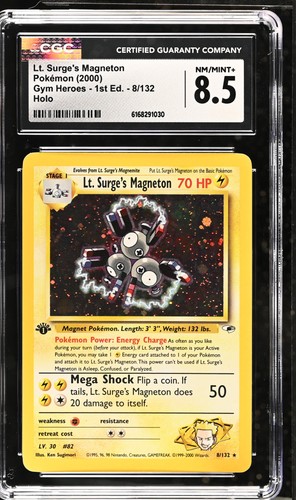 Lt. Surge's Magneton (1st Edition) graded CGC 8.5 for sale on eBay