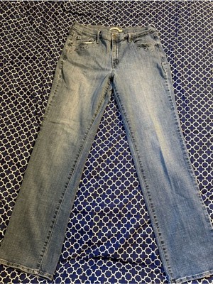 Light Blue Women's Straight Leg Jeans with floral embroidered pockets
