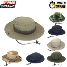 Boonie Bucket Hats Outdoor Fishing Hunting Wide Brim Mesh Camo Safari Sun Cap