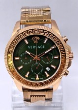 Awesome VERSACE Green Dial Chronograph Date Indicator Quartz Men's wrist Watch