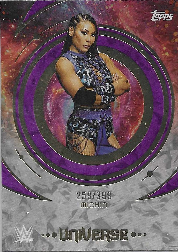 2025 Topps WWE Universe Michin 75 Purple Glass /399 Smackdown