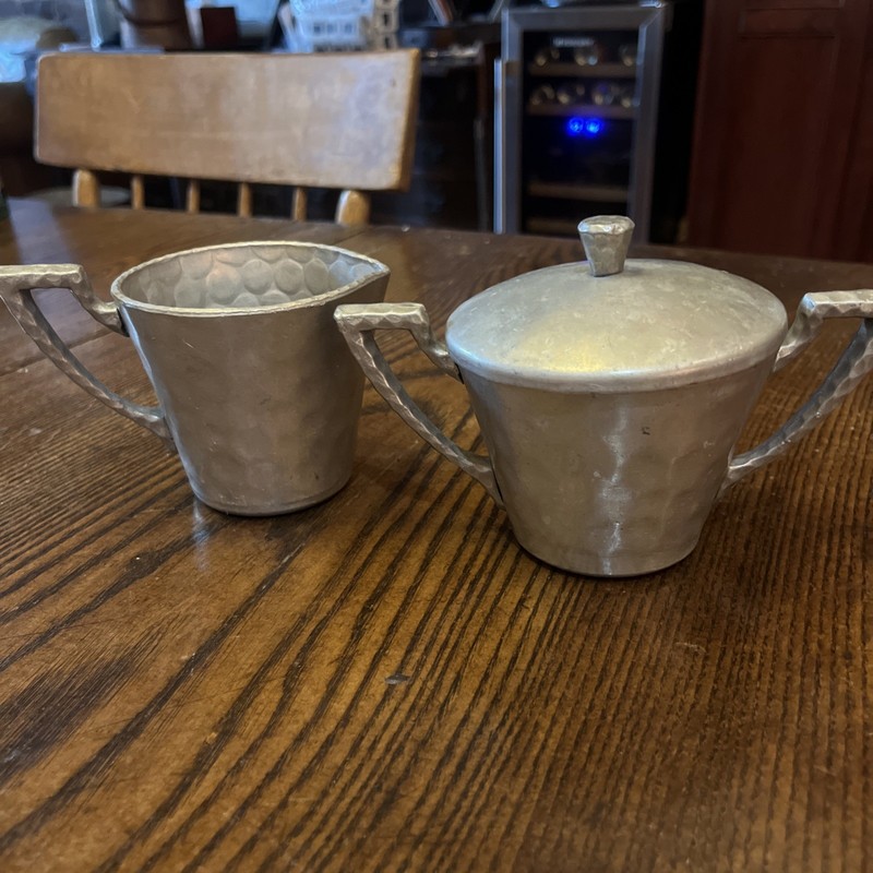 Vintage Marked “Hand Forged Everlast 7007” Covered Sugar & Creamer