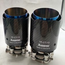 2x Glossy Carbon Fiber Exhaust Tip 3 In 3.5 Out Blue For Universal Car Truck 2x Glossy Carbon Fiber Exhaust Tip 3 In 3.5 Out Blue For Universal Car Truck