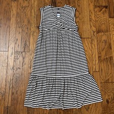 NWT Tommy Hilfiger Women XL Midi Dress Black & White Striped Tiered Sleeveless
