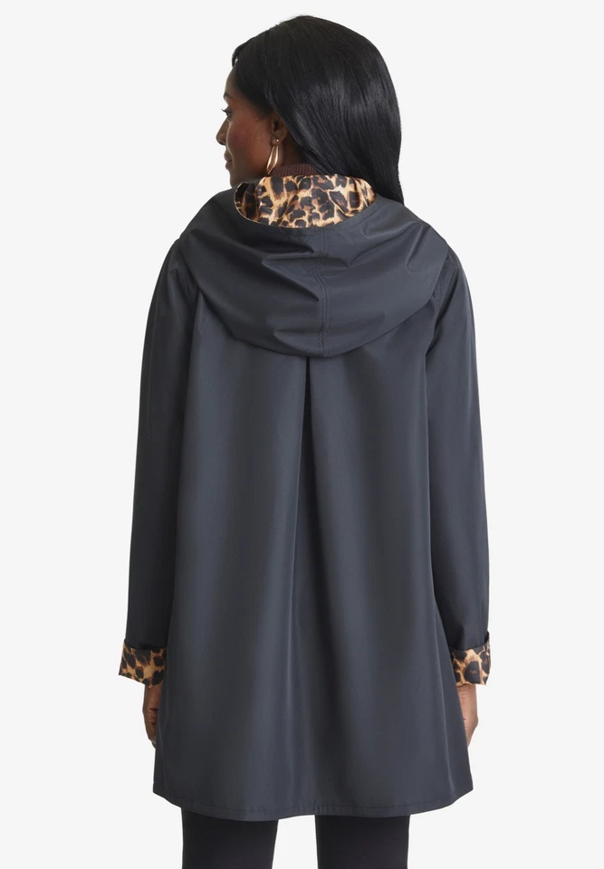 Jessica London Women's Plus Size Reversible A-Line Raincoat - Image 3 of 4