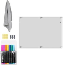 Acrylic Magnetic Dry Erase Board for Fridge 16"x12" Whiteboard White