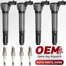 4X Ignition Coils & 4X Iridium Spark Plugs For 2012-2016 Fiat 500 1.4 UF649