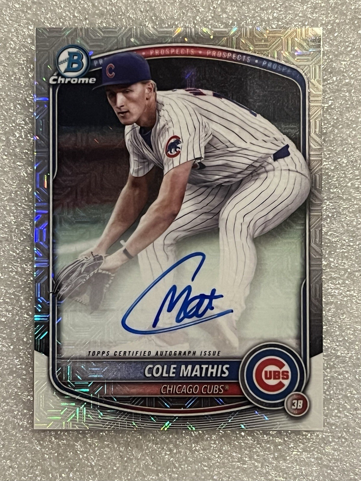 2025 Bowman Chrome Prospect Cole Mathis Mojo Auto