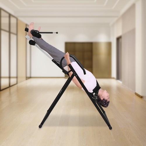 Foldable Inversion Table Teeter Advanced Back Pain Ankle Relief Gravity Fitness - Picture 17 of 17