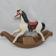 Vtg Burwood Co. Country Farmhouse Nursery Rocking Horse Wall Plaque Baby 80s