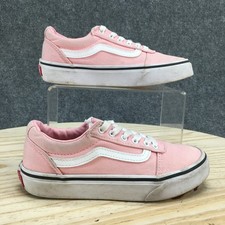 Vans Shoes Youth 2 Old Skool Sneakers Pink Canvas Lace Up Low Top Casual 507698