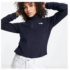 The North Face Women's Pullover TKA 100 Glacier 1/4 Zip Fleece Top Black ALJ0