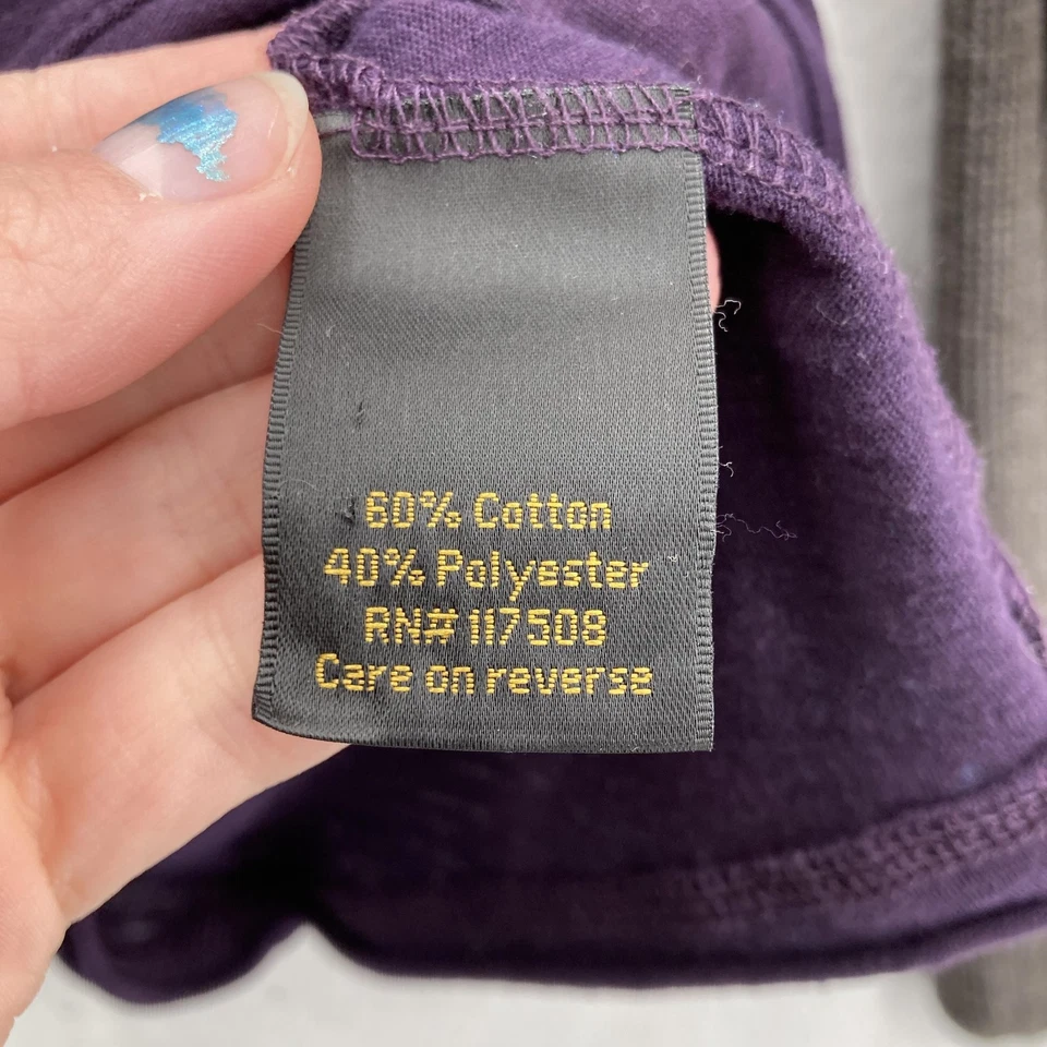 Helix Shirt Mens Medium Purple Gray Henley Layered Thermal Long Sleeve Y2K Rock - Image 3 of 4