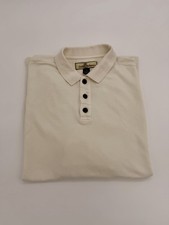Tommy Bahama Men  s Polo Shirt Cream Silk Cotton Button Front Size M