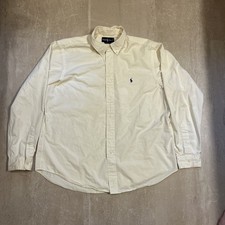 VTG Polo Ralph Lauren Classic Oxford Shirt Mens L White Button Down Long Sleeve