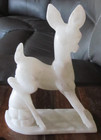 Vintage Baby Fawn Deer Bambi 9.5" Tall Resin Stone White 2.5" x 7.25" Figurine — photo 4