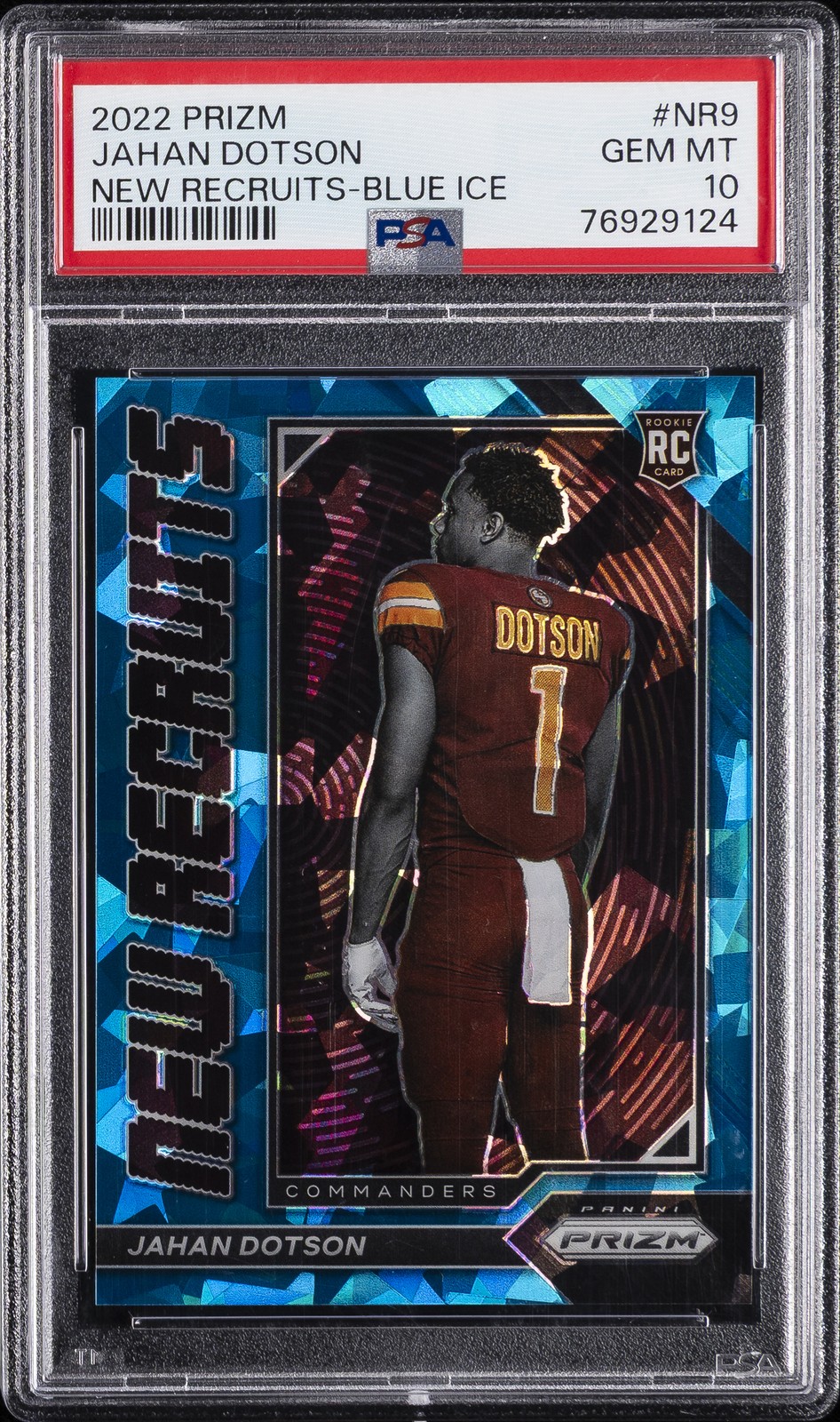 Jahan Dotson Panini Prizm New Recruits #NR9 Blue Ice