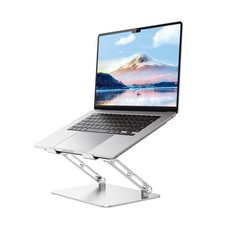 Adjustable Laptop Stand Ergonomic Aluminum Riser Portable Fits 17.3 Inch Silver