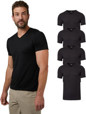 32 Degrees Mens 4 Pack Cool V-Neck T-Shirt  Anti-Odor  Quick Drying  4-Way