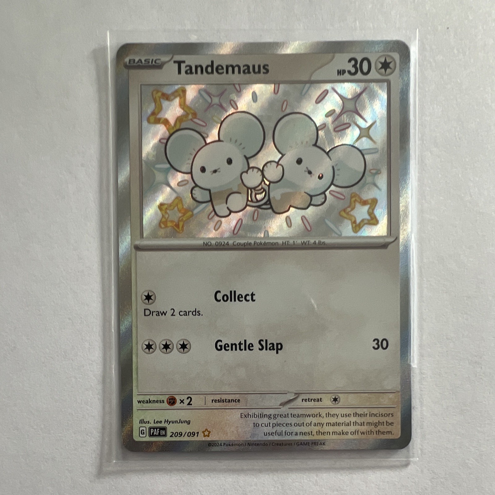 The Pokemon Company Tandemaus 209/091 SV Paldean Fates Shiny Rare Holo EN