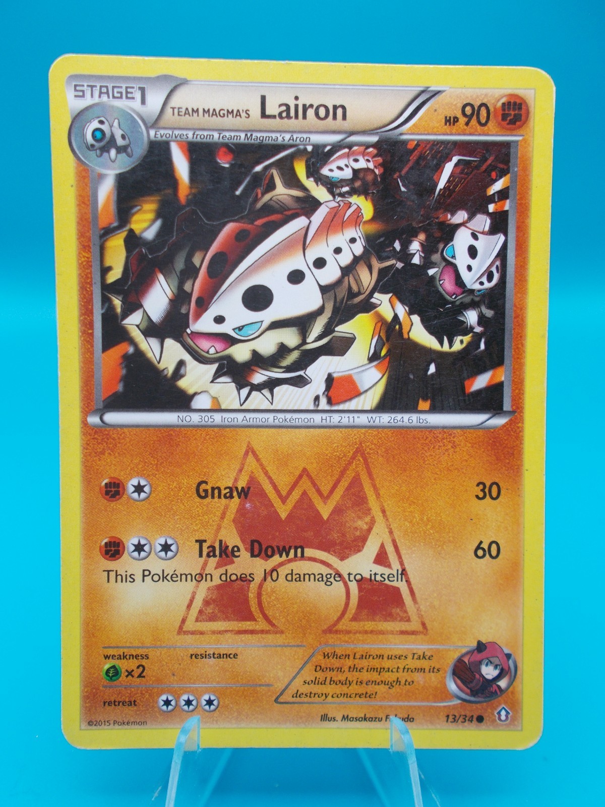 Team Magma's Lairon 13/34 Double Crisis Pokémon TCG Regular Lightly Played