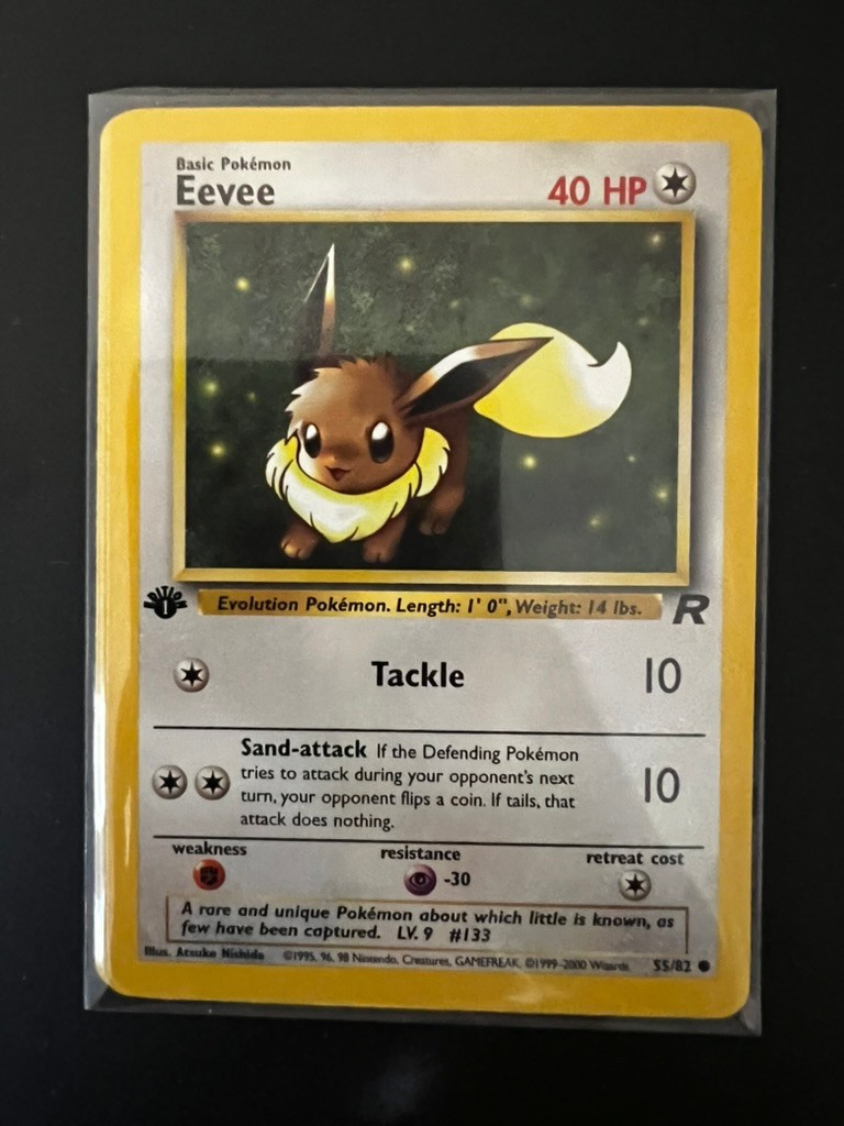 Pokemon Team Rocket Eevee 1st Edition #55 NM