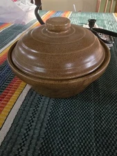 Maple Leaf Brown Pottery Bowl Monmouth, IL