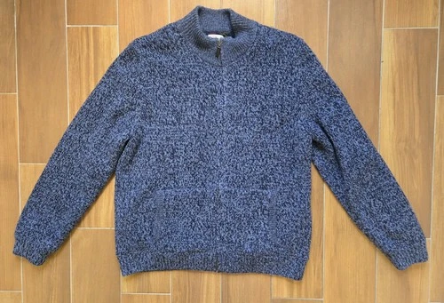 L.L. Bean Classic Lambswool Sweater Full-Zip Flannel-Lined Men's XL Carbon Navy video thumbnail