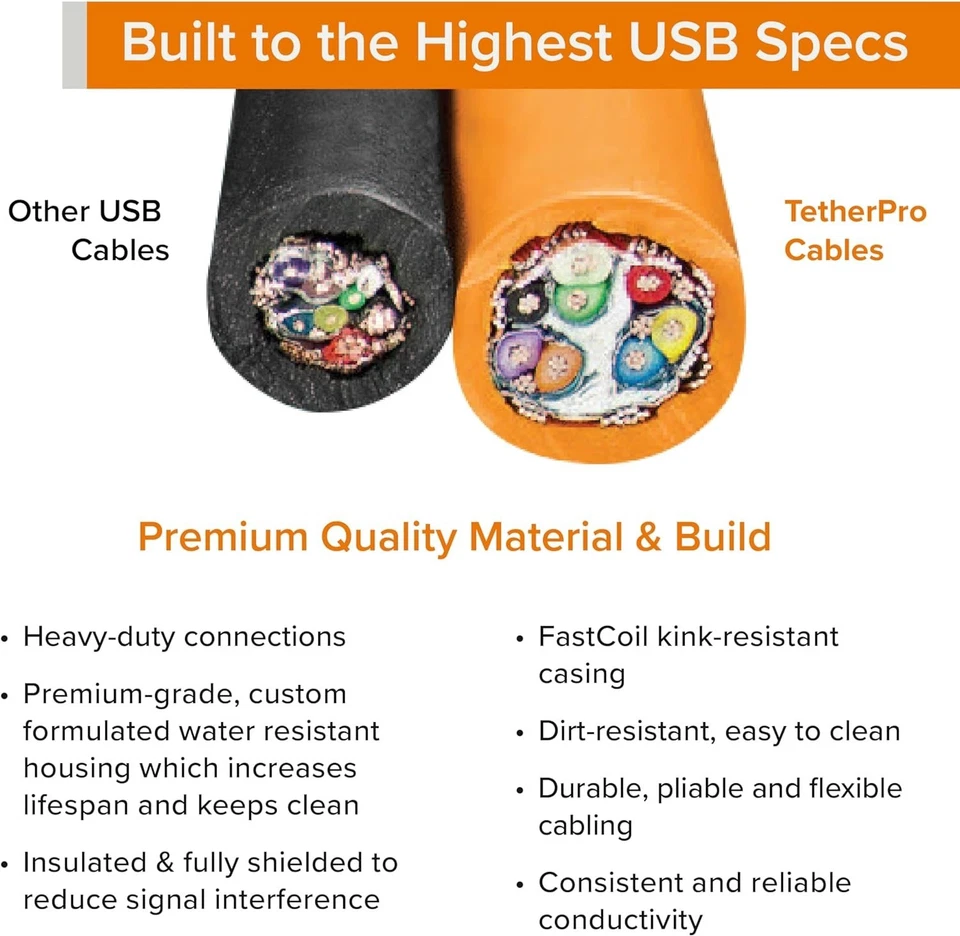 Tether Tools TetherPro 16' USB 2.0 Active Extension Cable, Orange #CU1917 - Image 4 of 4