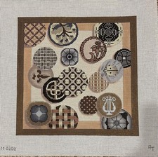 Bronze Geometric Design M-0202 - Needlepoint Hand-painted Canvas