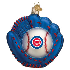 Old World Christmas Cubs Baseball Mitt Ornament w