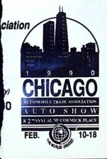 Chicago Automobile Show Ticket Stub Sears Tower McCormick Place Weekly Pass 1990