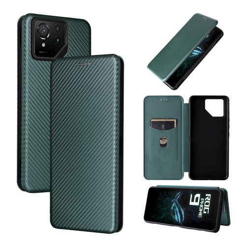 For Asus ROG Phone 9 Pro, Luxury Carbon Fiber Leather Business Wallet Case Cover - Picture 21 of 26