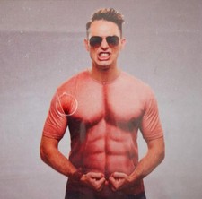 Muscle Man Prolet Bodybuilder Costume Shirt Size L Carnival Fancy Dress Up