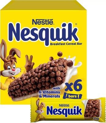 Nestle Nesquik Chocolate Cereal Bar (25g) x 6 Bars , Free Shipping World Wide