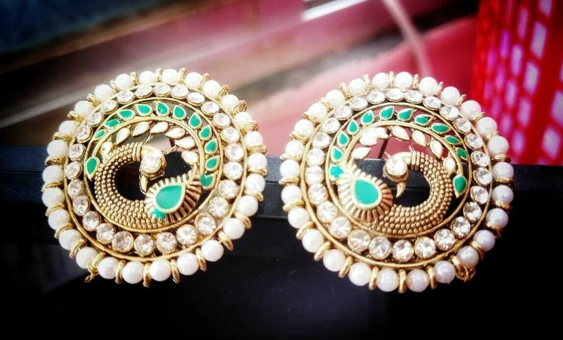 Women Designer Indian AD CZ Ethnic Bollywood Style Wedding Fine Earrings  Jewelry | eBay