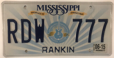 TRIPLE 7 Guitar license plate 777 repeating RDW Music Brandon Pearl Flowood Miss