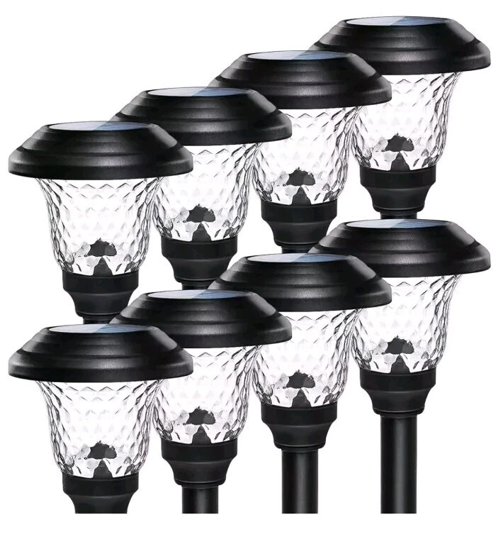 Juego de 8 luces exteriores con energía solar negras PVC 8 colores a prueba de heladas calor agua Foto 3 de 4
