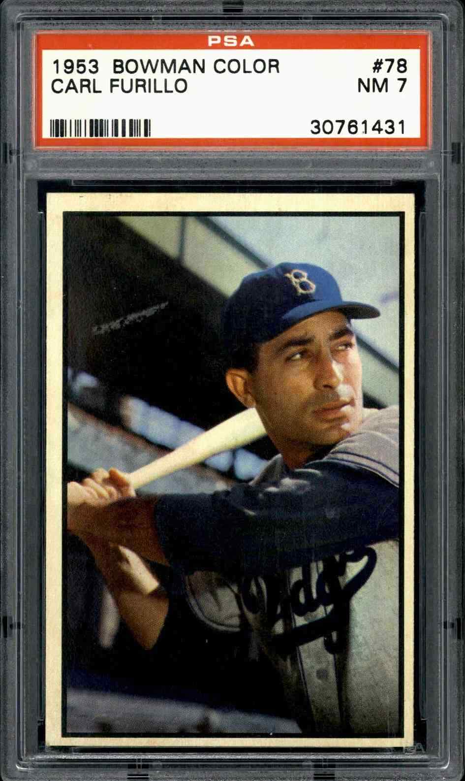 1953 Bowman Color #78 Carl Furillo - PSA 7
