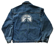 Vintage Port Authority Paramount Embroidered Denim Jean Jacket Men's Medium