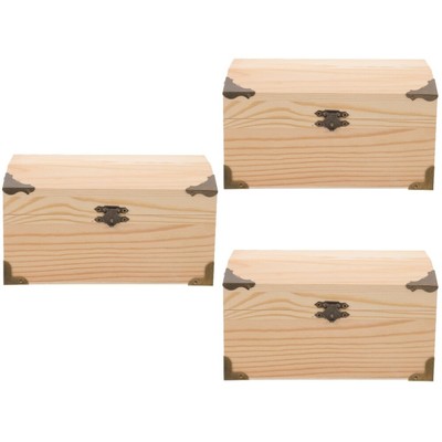 3 Pieces Aufbewahrungsbox Aus Kiefernholz Kosmetik-Schmucketui Schmucksache