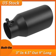 Universal Exhaust Tip For 3 Inlet 4.5 Outlet 9 Long Bolt-on Stainless Steel
