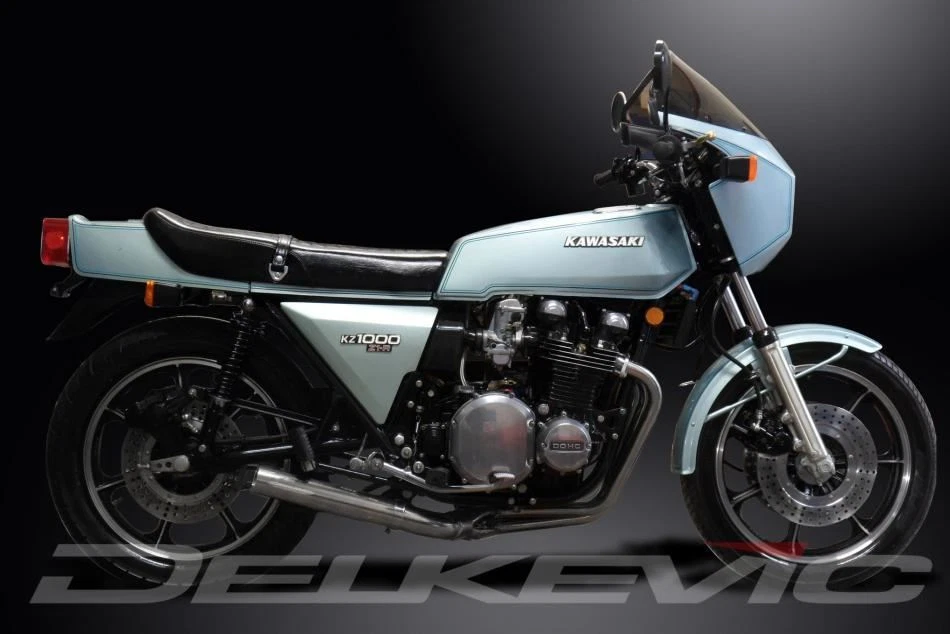 Silenciador de escape de acero inoxidable Delkevic Full 4into1 - Kawasaki Z1-R KZ1000D 1977-1980 Foto 3 de 4