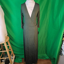 NWT Lulu's Womens Olive Green Wrap Maxi Dress Large